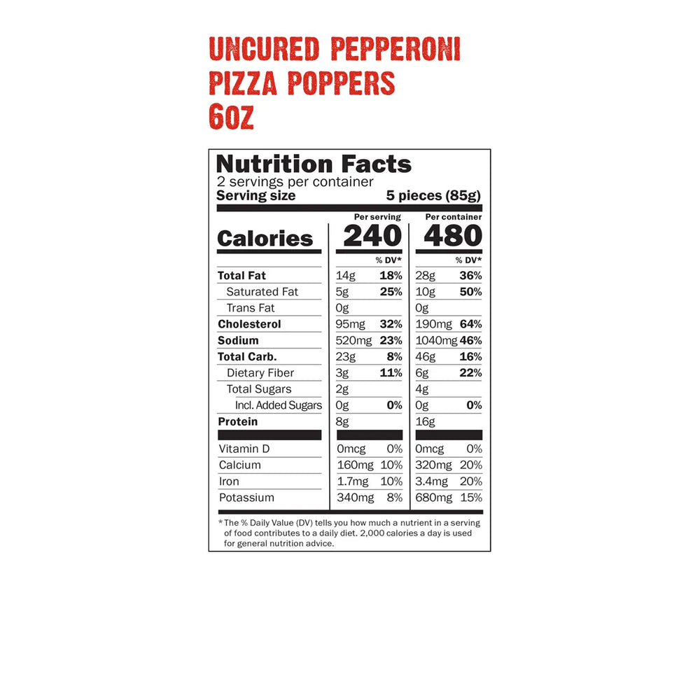 Uncured Pepperoni Pizza Poppers